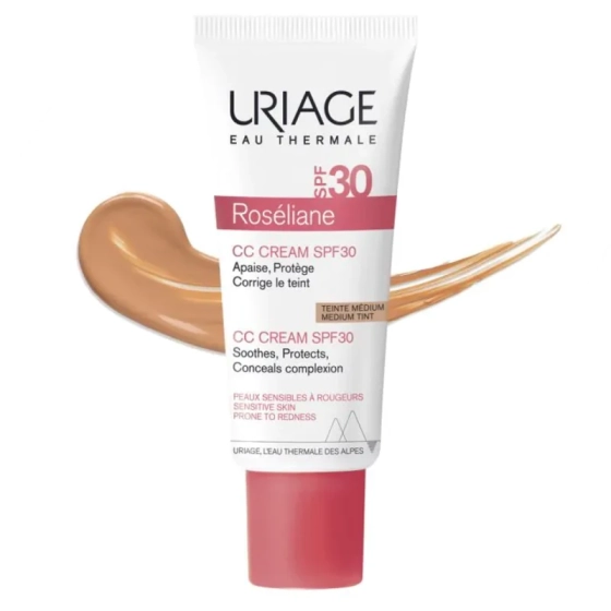 Uriage roseliane  сс тониран крем spf30  за корекция на тена - среден нюанс 40мл