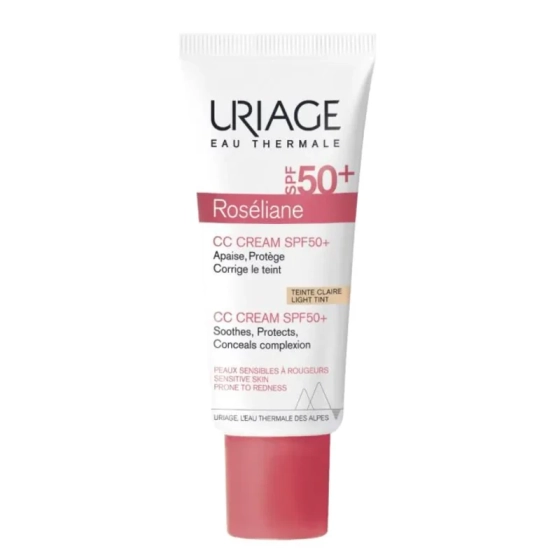 Uriage roseliane  сс тониран крем spf50+ за корекция на тена - светъл нюанс 40мл
