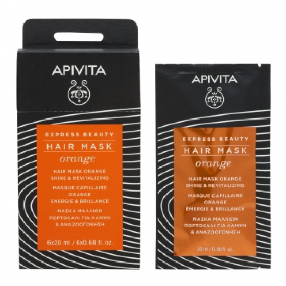 Apivita express hair ревитализираща маска за коса с портокал 20ml  х 6 броя