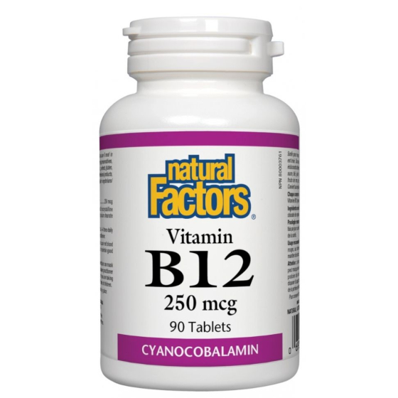Витамин В12 таблетки 250мкг х90 Natural Factors