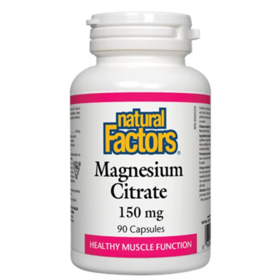 Магнезий (цитрат) капсули за сърце, мускули и зъби  150мг х90 Natural Factors