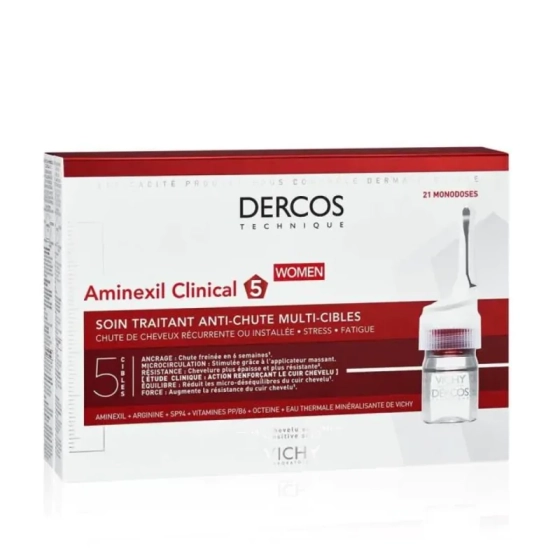 Vichy dercos aminexil clinical 5 косопад при жени 21дози х 6мл 522786