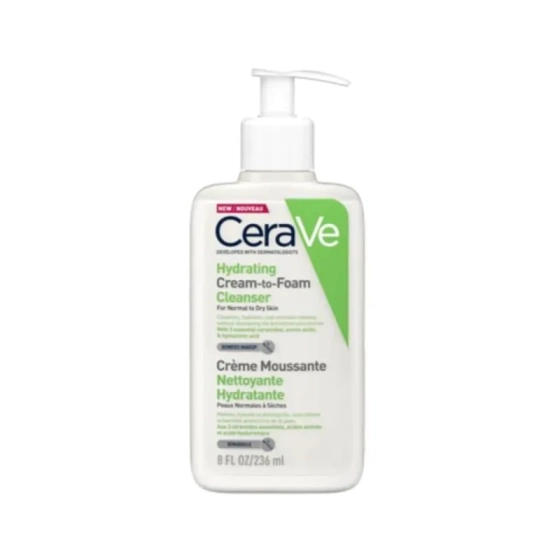 Cerave хидратираща измиваща крем пяна за лице, нормална към суха кожа 236мл. 743563