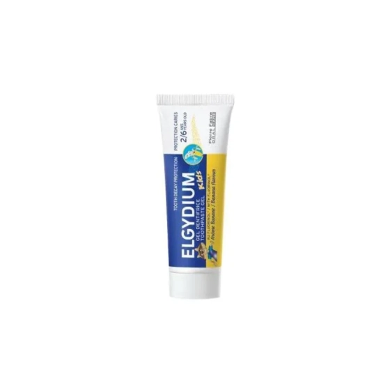 Elgydium kids гелообразна паста за зъби с fluorinol защита от кариес на деца 2 - 6 г. банан 50мл