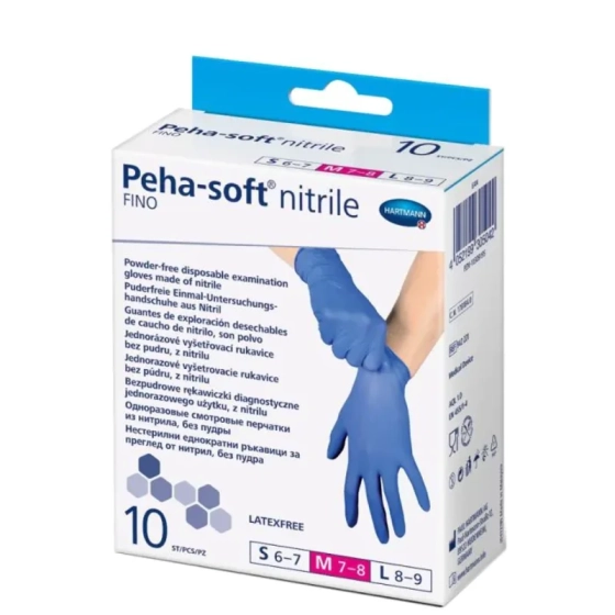 Ръкавици Peha-soft нитрилни сини размер М x10 Hartmann