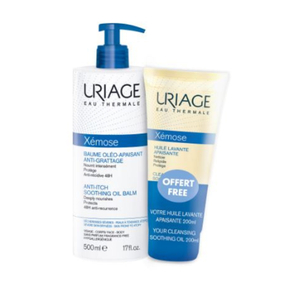 Uriage xemose промо олио-балсам 500 ml +  измивно олио 200 ml