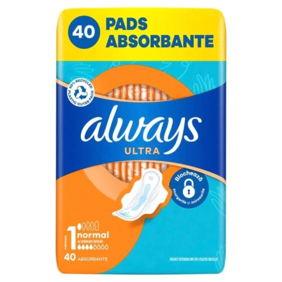 Дамски превръзки always ultra normla quattro x40