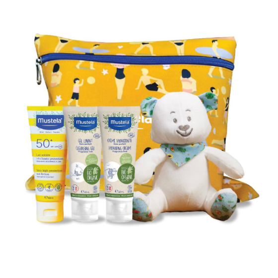 Mustela Промо комплект мече ''Мусти'' и несесер за бански