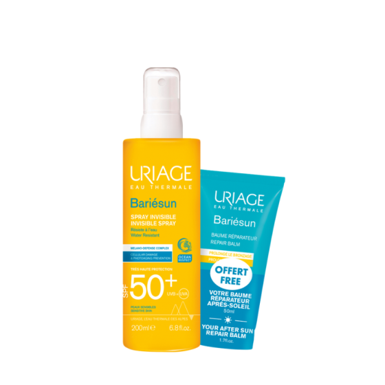 Uriage Bariesun спрей SPF50+ 200 мл + Uriage Bariesun балсам за след слънце 50 мл