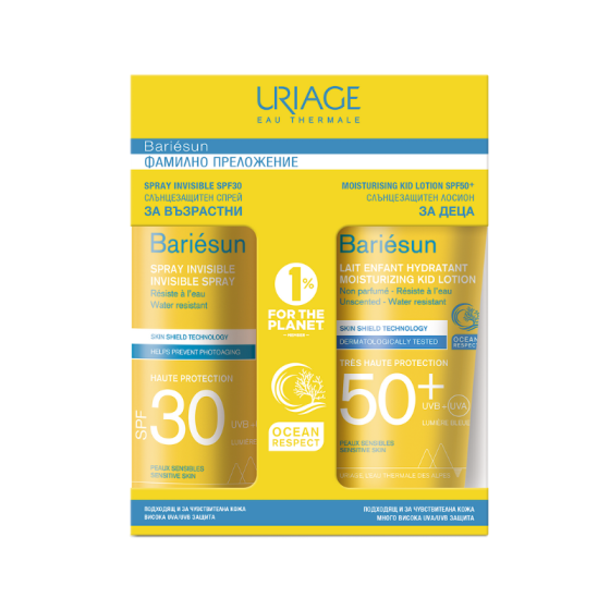 Uriage Bariesun Family спрей за лице и тяло SPF30 200 мл + Uriage Bariesun Лосион за деца 100 мл