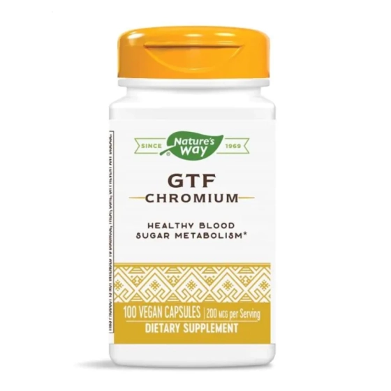 Хром (никотинат) GTF капсули за контрол на кръвната захар 200мгр х100 Nature's Way